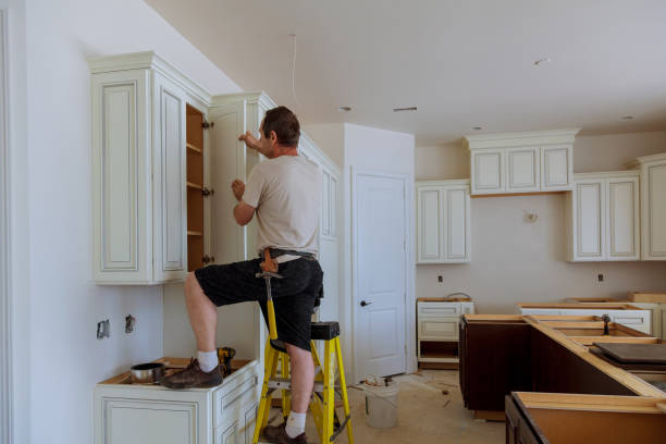Kitchen island installation in Kingsville by JMT Kitchen Cabinet